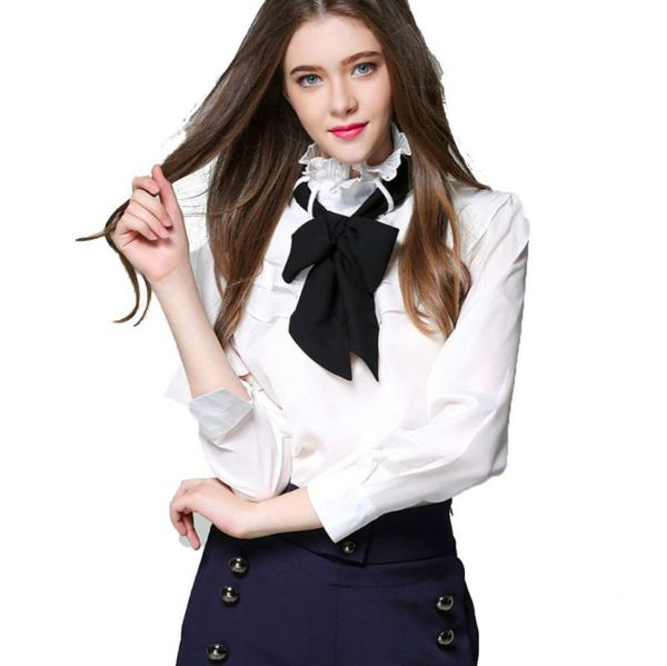 women's blouses & shirts women chiffon blouse 2021 summer young girl office lady bow feminine black white color
women's blouses & shirts women chiffon blouse 2021 summer young girl office lady bow feminine black white color