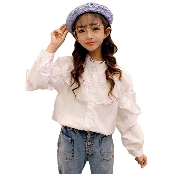 girls white blouse lace flower for long sleeve children's shirts girl spring autumn clothes 210528, White;black
girls white blouse lace flower for long sleeve children's shirts girl spring autumn clothes 210528, White;black