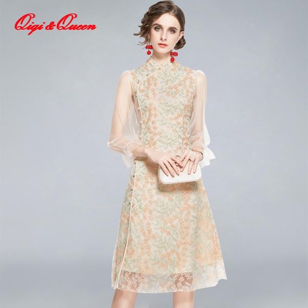 casual dresses h han queen autumn embroidery mesh dress fashion vintage arrival office vestidos elegant slim women's evening party, Black;gray
casual dresses h han queen autumn embroidery mesh dress fashion vintage arrival office vestidos elegant slim women's evening party, Black;gray