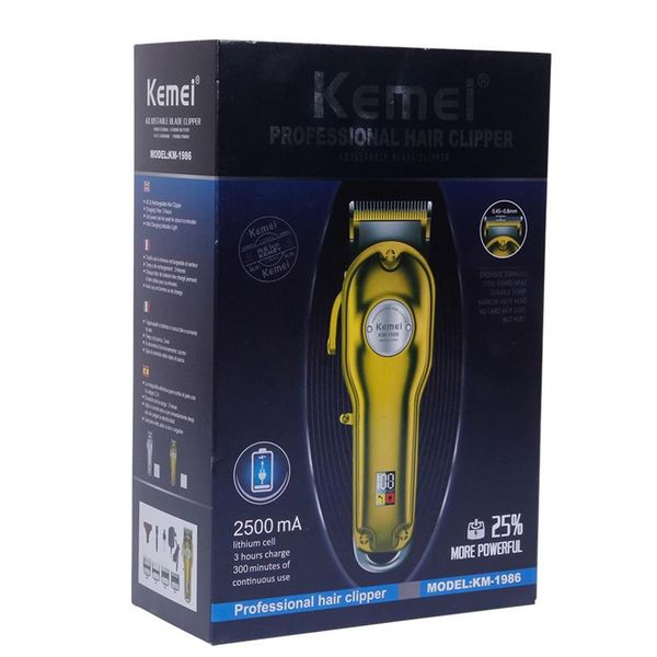 kemei all-metal barber professional hair clipper km-1986 electric cordless lcd hair trimmer gold silver hair cutting machine wholea19a57 
kemei all-metal barber professional hair clipper km-1986 electric cordless lcd hair trimmer gold silver hair cutting machine wholea19a57