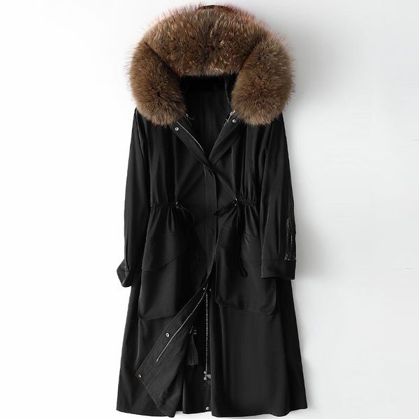 women's fur & faux winter fashion real lining parka coats for women long jacket black natural collar hooded overcoat female luxur
women's fur & faux winter fashion real lining parka coats for women long jacket black natural collar hooded overcoat female luxur