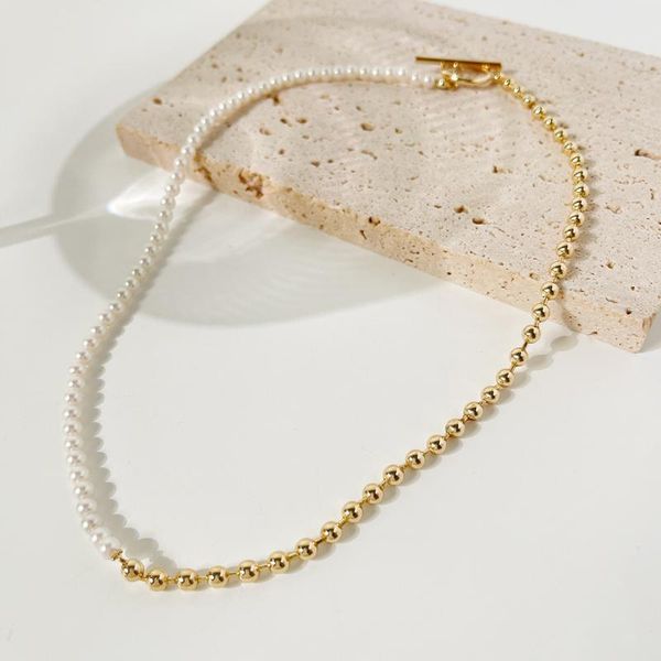 chains monlansher cute copper bead imitation pearl spliced necklace gold color toggle clasp choker elegant trendy necklaces jewelry, Silver
chains monlansher cute copper bead imitation pearl spliced necklace gold color toggle clasp choker elegant trendy necklaces jewelry, Silver