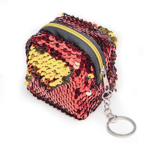 new female mini glitter purse storage small bag children's coin purse two-color three-dimensional sequin keychain, Red;black
new female mini glitter purse storage small bag children's coin purse two-color three-dimensional sequin keychain, Red;black