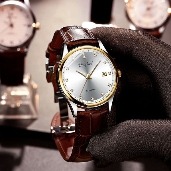 watch daybird automatic mechanical movement with calendar calf belt men's, Slivery;brown
watch daybird automatic mechanical movement with calendar calf belt men's, Slivery;brown