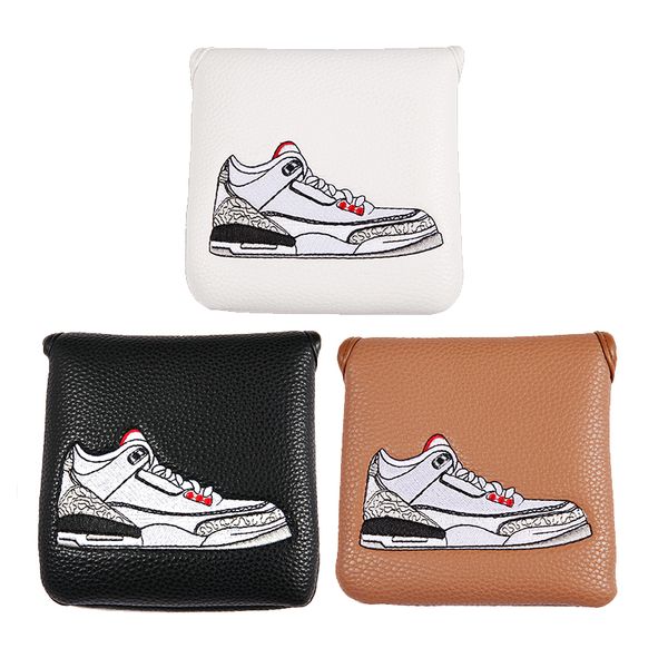 shoe embroidery pu leather golf club headcover for square large mallet putter covers
shoe embroidery pu leather golf club headcover for square large mallet putter covers