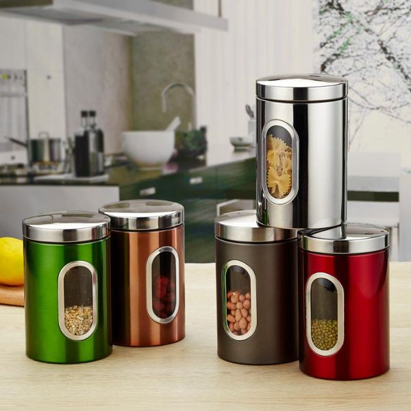 storage bottles & jars 3pcs/set food container with lids grain tank transparent view window stainless steel box
storage bottles & jars 3pcs/set food container with lids grain tank transparent view window stainless steel box