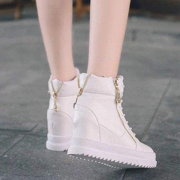 boots women sneakers casual shoes pu leather sport run with side zipper white high ankle platform sneaker 8344g, Black
boots women sneakers casual shoes pu leather sport run with side zipper white high ankle platform sneaker 8344g, Black
