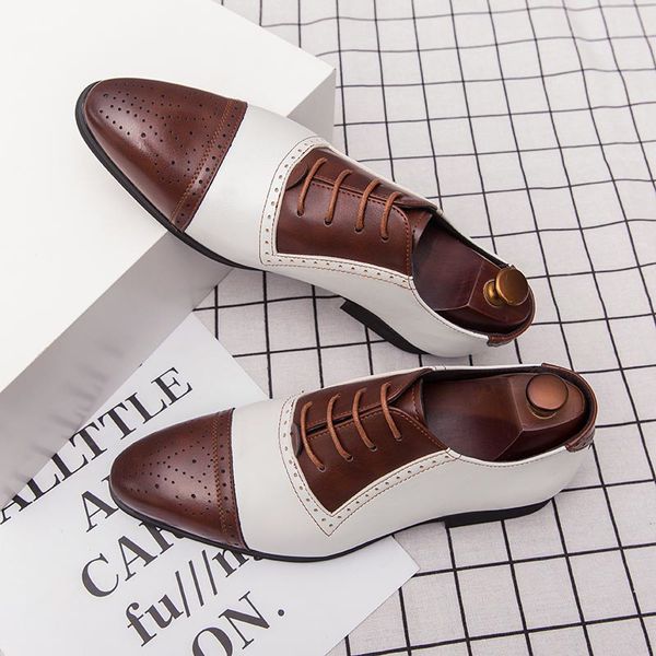 vintage mens brogues shoes two color combinations wingtip business formal footwear novelty gents suit lacing shoes, Black
vintage mens brogues shoes two color combinations wingtip business formal footwear novelty gents suit lacing shoes, Black