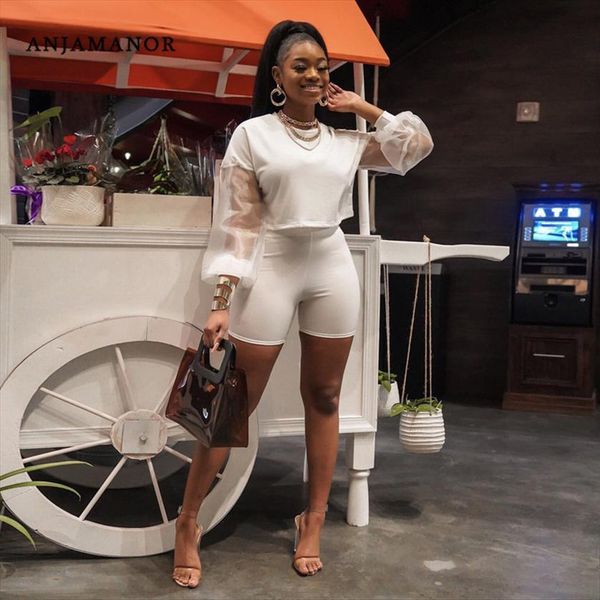 see through mesh womens tracksuits long sleeve crop and shorts two piece set spring summer women fashion matchinbg sets, Gray
see through mesh womens tracksuits long sleeve crop and shorts two piece set spring summer women fashion matchinbg sets, Gray