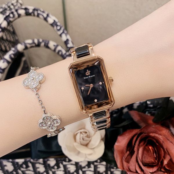 dacr small simple light luxury square fashion quartz steel band new ceramic watch women's watch, Slivery;brown
dacr small simple light luxury square fashion quartz steel band new ceramic watch women's watch, Slivery;brown