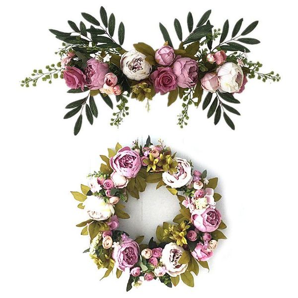 artificial rose flower swag with fake roses, green leaves for home wedding arch dropshipping
artificial rose flower swag with fake roses, green leaves for home wedding arch dropshipping