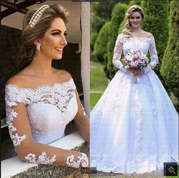 vestidos de noiva 2021 lace appliques wedding dresses off shoulder long sleeve beaded arabic robe de mariage bridal gown modest wedding gown, White
vestidos de noiva 2021 lace appliques wedding dresses off shoulder long sleeve beaded arabic robe de mariage bridal gown modest wedding gown, White