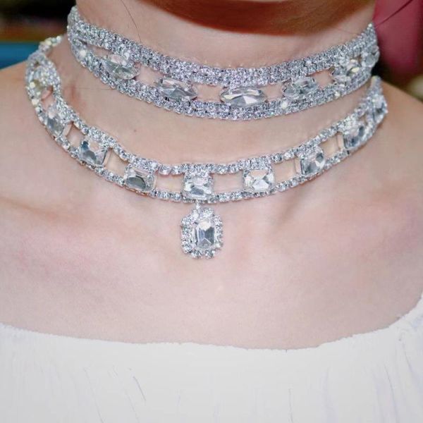 chains fashion shiny rhinestone drop pendant women's necklace pomecia multi-layer luxury crystal clavicle chain jewelry access, Silver
chains fashion shiny rhinestone drop pendant women's necklace pomecia multi-layer luxury crystal clavicle chain jewelry access, Silver