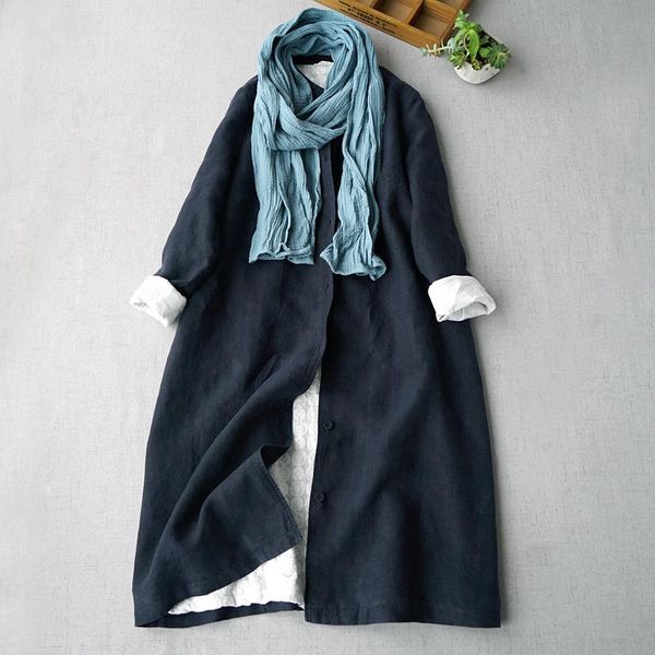 women's trench coats special clothing texture washed linen embroidery standing collar long sleeve windbreaker simple loose coat 1016, Tan;black
women's trench coats special clothing texture washed linen embroidery standing collar long sleeve windbreaker simple loose coat 1016, Tan;black