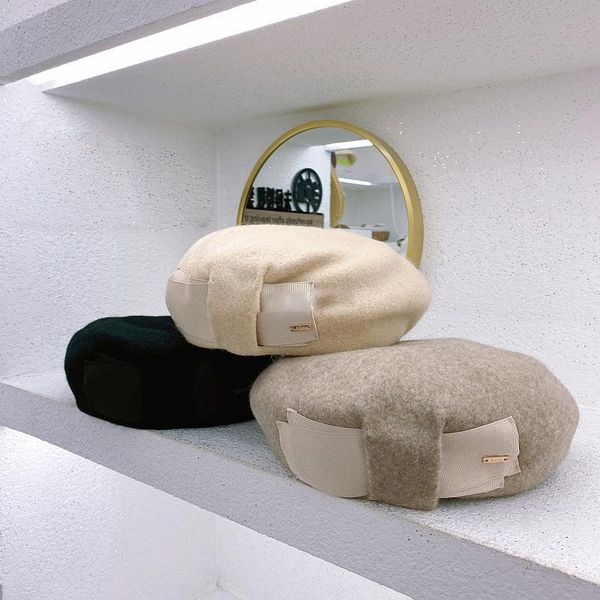 berets classic winter hat korean fashion early autumn wool bow solid color caps girl versatile retro warm pure for women 2021, Blue;gray
berets classic winter hat korean fashion early autumn wool bow solid color caps girl versatile retro warm pure for women 2021, Blue;gray