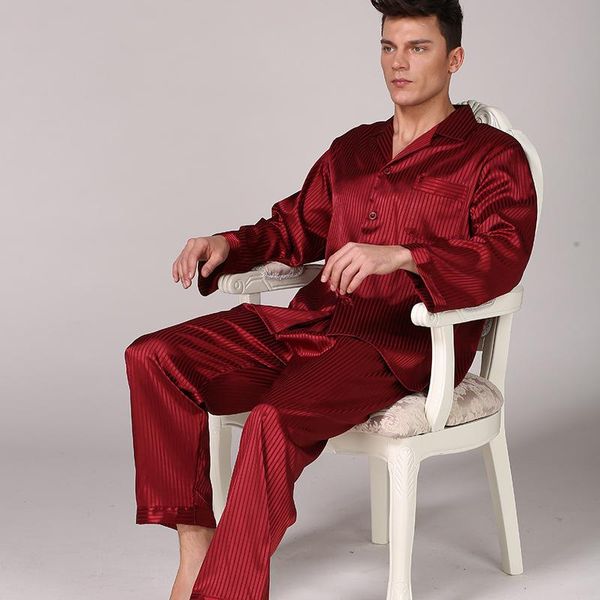 men's striped rayon pajama sets silk sleepwear homenwear male modern style soft comfortable satin nightwear clothes, Black;brown
men's striped rayon pajama sets silk sleepwear homenwear male modern style soft comfortable satin nightwear clothes, Black;brown