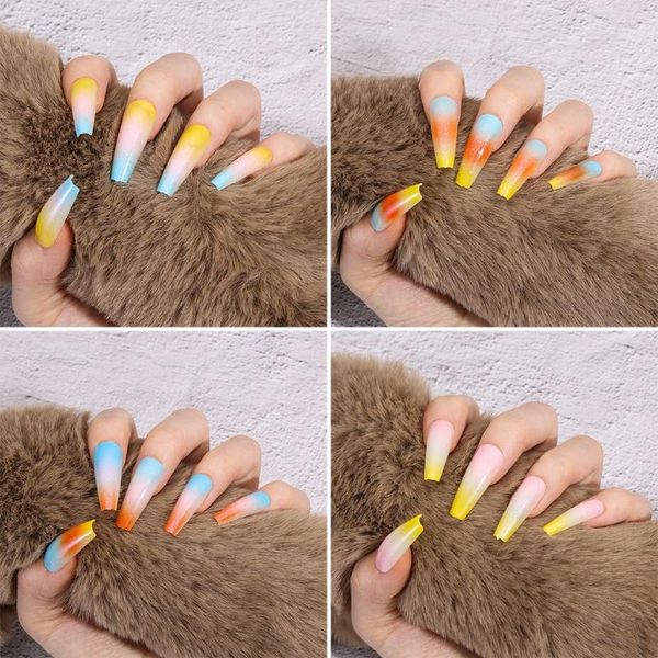 false nails 24pcs/box ballerina artificial full cover manicure tool gradient coffin nail tips fake wearable, Red;gold
false nails 24pcs/box ballerina artificial full cover manicure tool gradient coffin nail tips fake wearable, Red;gold