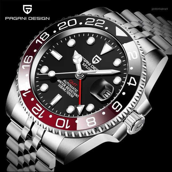 wristwatches pagani design brand men automatic watch sapphire gmt luxury men's mechanical 40mm waterproof jubilee strap wristwatch, Slivery;brown
wristwatches pagani design brand men automatic watch sapphire gmt luxury men's mechanical 40mm waterproof jubilee strap wristwatch, Slivery;brown