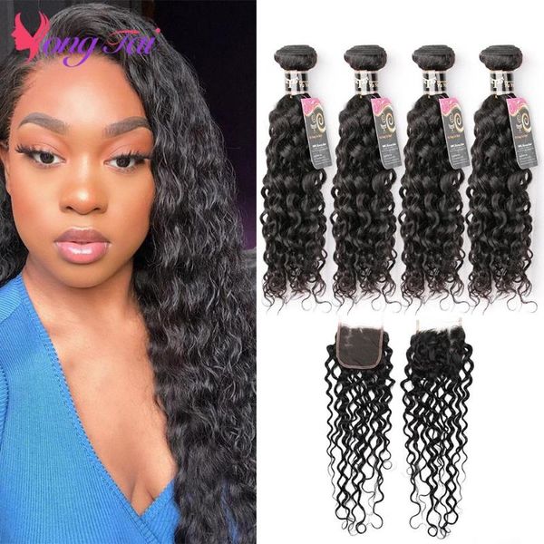 human hair bulks yuyongtai water wave 4 bundles with closure deep weave 4x4 lace natural curly non-remy, Black
human hair bulks yuyongtai water wave 4 bundles with closure deep weave 4x4 lace natural curly non-remy, Black