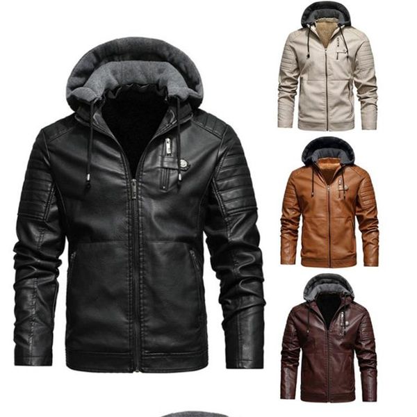 women's leather & faux men's fleece liner pu jackets coats with hood autumn winter casual motorcycle jacket for men windbreaker bi, Black
women's leather & faux men's fleece liner pu jackets coats with hood autumn winter casual motorcycle jacket for men windbreaker bi, Black
