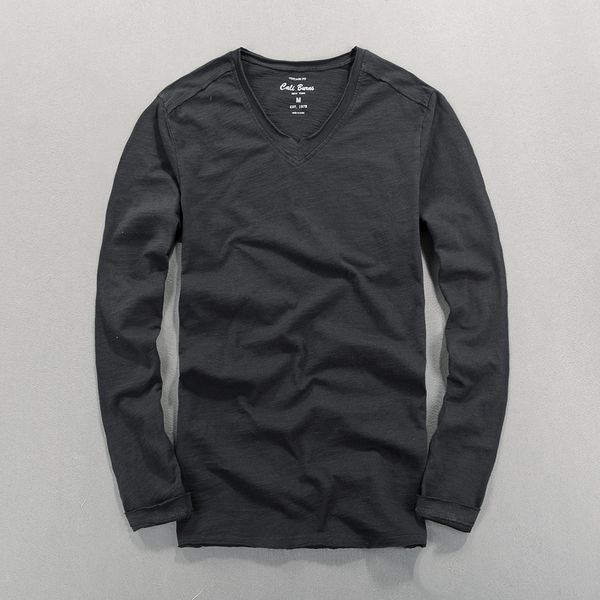 2021 new arrival long sleeve cotton t shirt brand casual fashion men t-shirt solid v-neck tshirt mens camiseta camisa 6color v4h7, White
2021 new arrival long sleeve cotton t shirt brand casual fashion men t-shirt solid v-neck tshirt mens camiseta camisa 6color v4h7, White