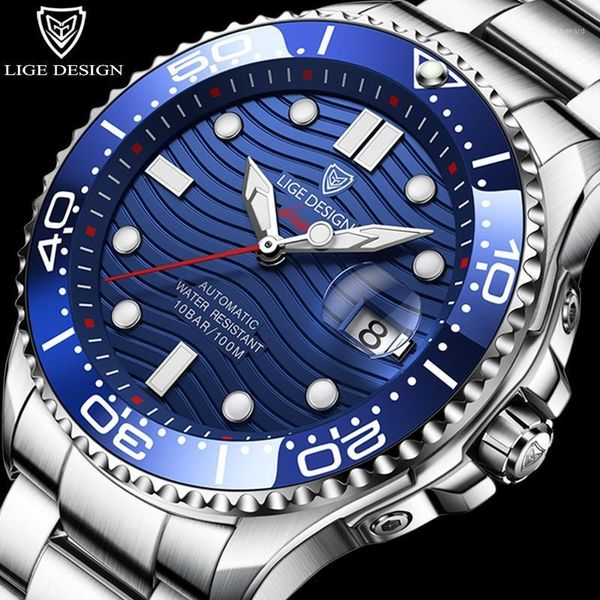 design 2021 mens watches watch men automatic mechanical waterproof clock relogio masculino wristwatches, Slivery;brown
design 2021 mens watches watch men automatic mechanical waterproof clock relogio masculino wristwatches, Slivery;brown