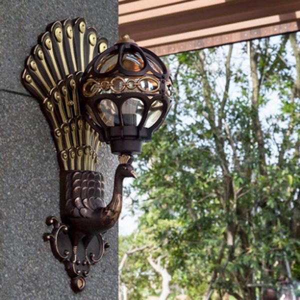 american retro peacock open screen design outdoor wall lamp european aluminum waterproof brown glass ball led e27 corridor light
american retro peacock open screen design outdoor wall lamp european aluminum waterproof brown glass ball led e27 corridor light