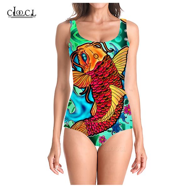 cloocl 2021 summer fashion 3d printed women sleeveless swimsuit animal fish koi swimsuits beach one piece swimwear, White;black
cloocl 2021 summer fashion 3d printed women sleeveless swimsuit animal fish koi swimsuits beach one piece swimwear, White;black