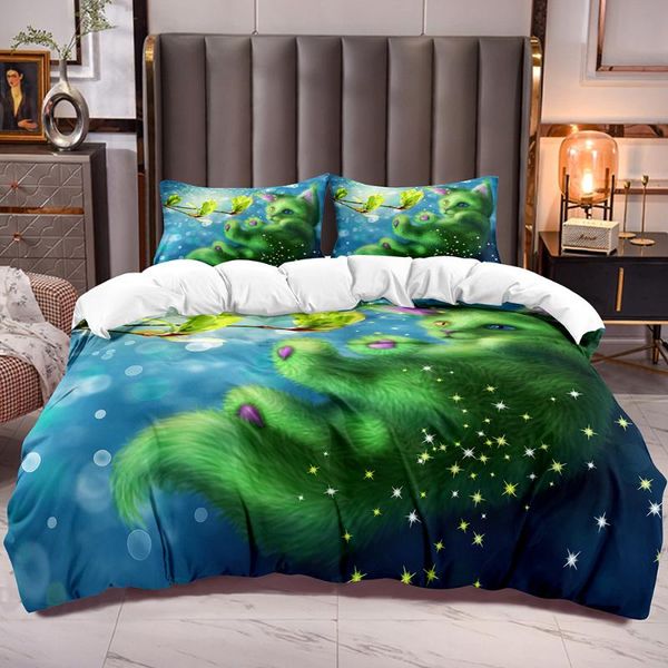 bedding sets duvet cover with green cat print for kids comforter and leaves pattern microfiber soft quilt
bedding sets duvet cover with green cat print for kids comforter and leaves pattern microfiber soft quilt