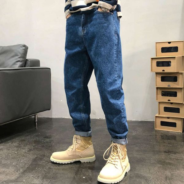 xu tailang american jeans ins street fashion brand casual small foot loose jean autumn winter men's pants, Blue
xu tailang american jeans ins street fashion brand casual small foot loose jean autumn winter men's pants, Blue