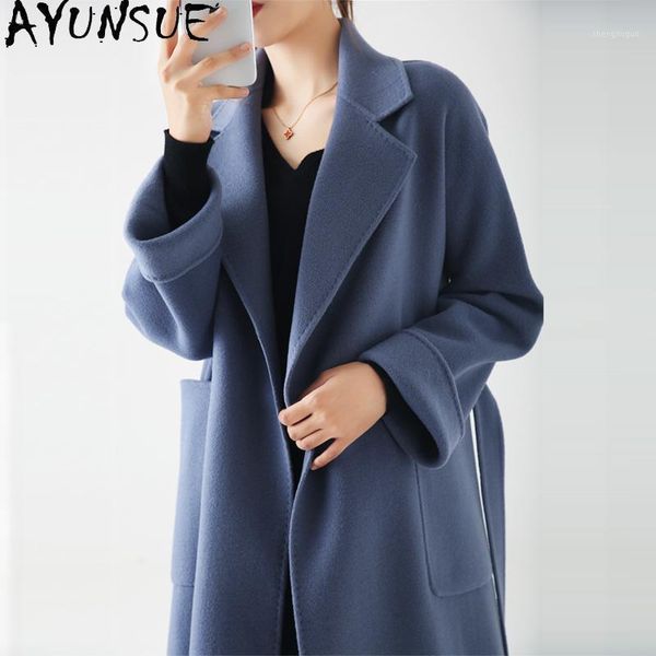 100% wool coat women autumn winter long jacket elegant coats female outwear korean clothes manteau femme 2021 women's & blends, Black
100% wool coat women autumn winter long jacket elegant coats female outwear korean clothes manteau femme 2021 women's & blends, Black