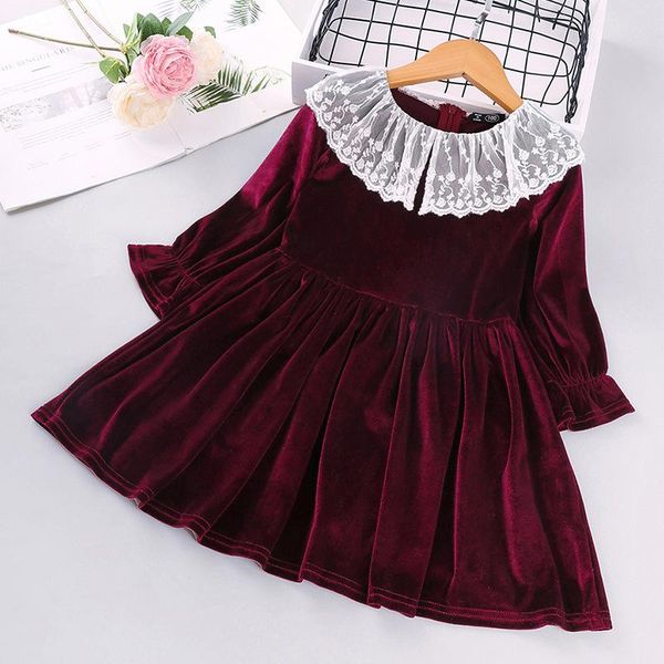 girl spring autumn long sleeve velvet dress lace dress for kids girl princess elegant children vestido clothes, Red;yellow
girl spring autumn long sleeve velvet dress lace dress for kids girl princess elegant children vestido clothes, Red;yellow