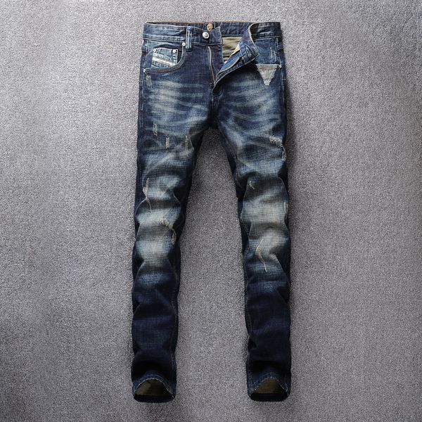 2021 new italian style fashion men retro black blue slim denim pants designer trousers d2s7
2021 new italian style fashion men retro black blue slim denim pants designer trousers d2s7