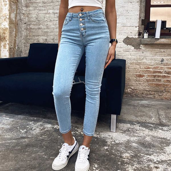 stretch high waist jeans women 2021 new skinny slim fashion washed denim pencil pants plastic waist lifting ninth pants, Blue
stretch high waist jeans women 2021 new skinny slim fashion washed denim pencil pants plastic waist lifting ninth pants, Blue