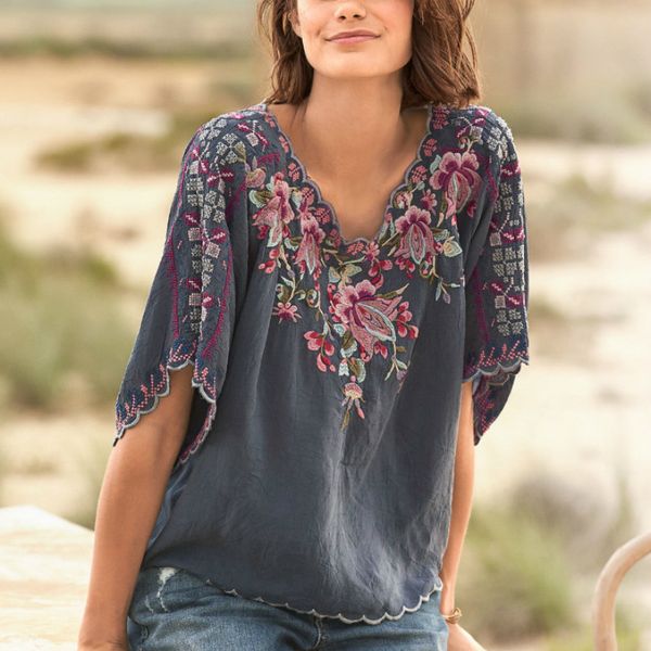 2021 new blouse shirts women v neck casual cotton floral embroidery autumn vintage camisas mujer plus size ladies usvu, Black;brown
2021 new blouse shirts women v neck casual cotton floral embroidery autumn vintage camisas mujer plus size ladies usvu, Black;brown