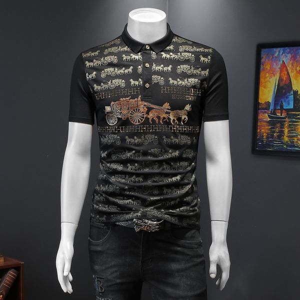 2022 summer men's lapel alphabet print polo shirts casual fashion mercerized cotton embroidery new clothes sweatshirts, White;black
2022 summer men's lapel alphabet print polo shirts casual fashion mercerized cotton embroidery new clothes sweatshirts, White;black