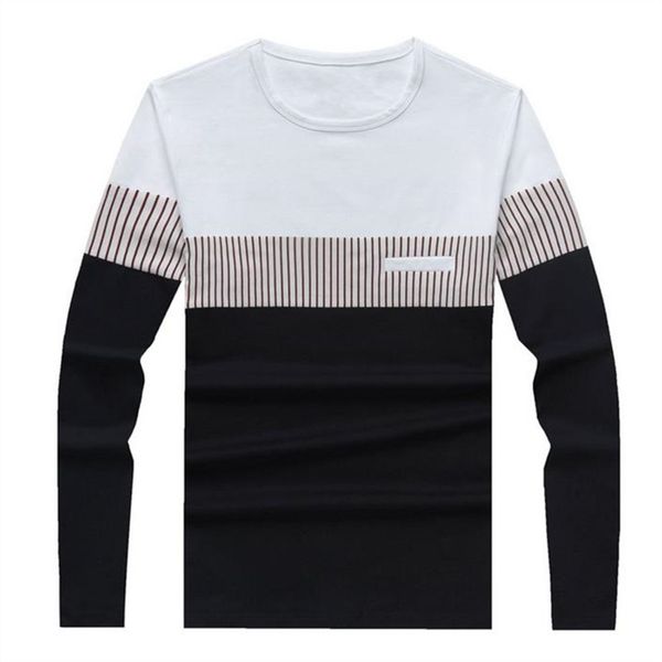 new t shirt men cotton long sleeve o neck striped mens tshirts fashion patchwork causal slim fit t shirt man brand men clothing 210317, White;black
new t shirt men cotton long sleeve o neck striped mens tshirts fashion patchwork causal slim fit t shirt man brand men clothing 210317, White;black