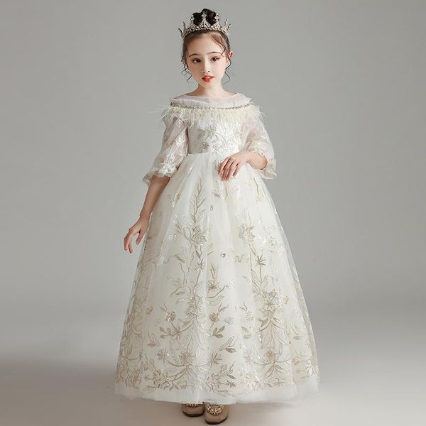 girl's dresses flower girl dress crystal sequined embroidery o-neck three quarter princess floor-length tulle lace luxury kids party go, Red;yellow
girl's dresses flower girl dress crystal sequined embroidery o-neck three quarter princess floor-length tulle lace luxury kids party go, Red;yellow