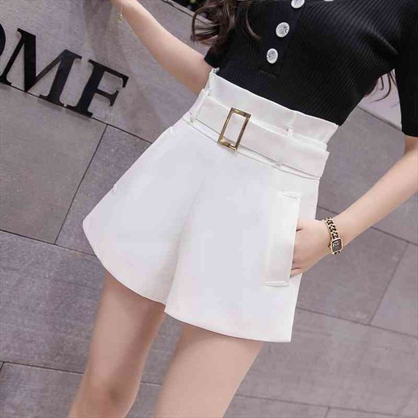 summer wide leg fashion belted women short pants high waist solid elegant ladies work office feminino, White;black
summer wide leg fashion belted women short pants high waist solid elegant ladies work office feminino, White;black