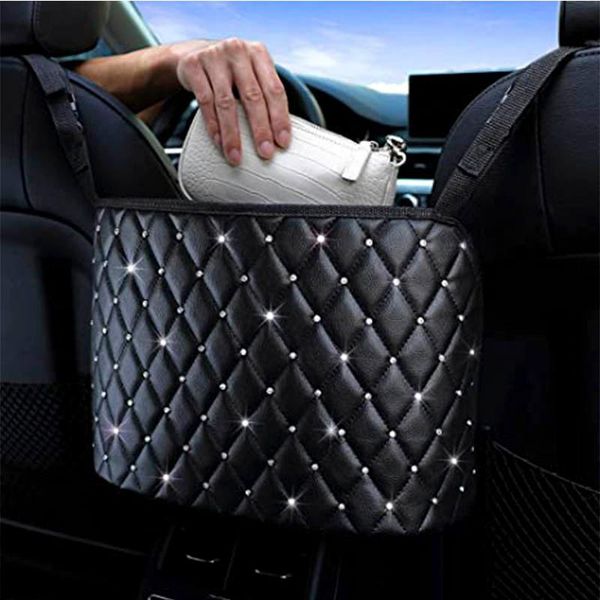 car organizer crystal pu leather seat storage handbag holder auto interior stowing tidying back pocket
car organizer crystal pu leather seat storage handbag holder auto interior stowing tidying back pocket