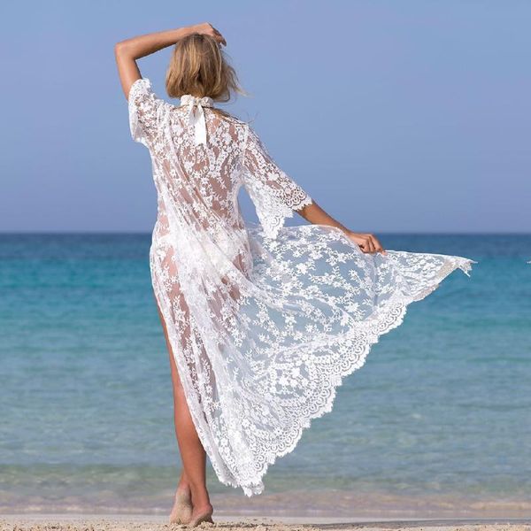 women's swimwear tunics for beach long lace dress women swim cover up plus size saida de praia robe plage kaftan, White;black
women's swimwear tunics for beach long lace dress women swim cover up plus size saida de praia robe plage kaftan, White;black