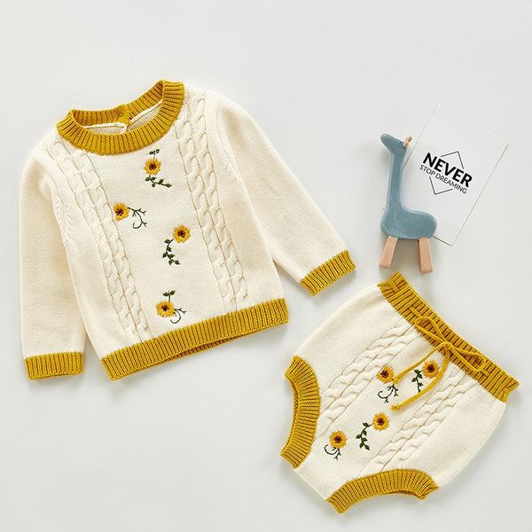 clothing sets autumn baby girls flower embroidery knitting long sleeve +pp shorts toddler clothes suit, White
clothing sets autumn baby girls flower embroidery knitting long sleeve +pp shorts toddler clothes suit, White