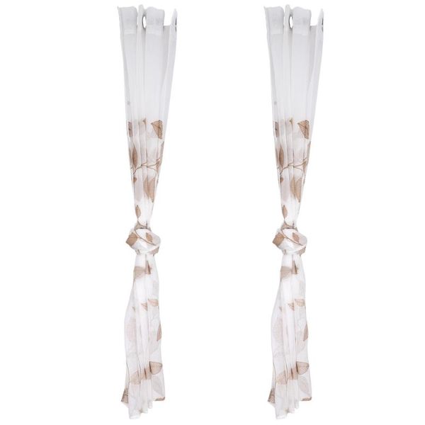 1 pair translucent window screen rustic leaves window tulle sheer curtains 
1 pair translucent window screen rustic leaves window tulle sheer curtains
