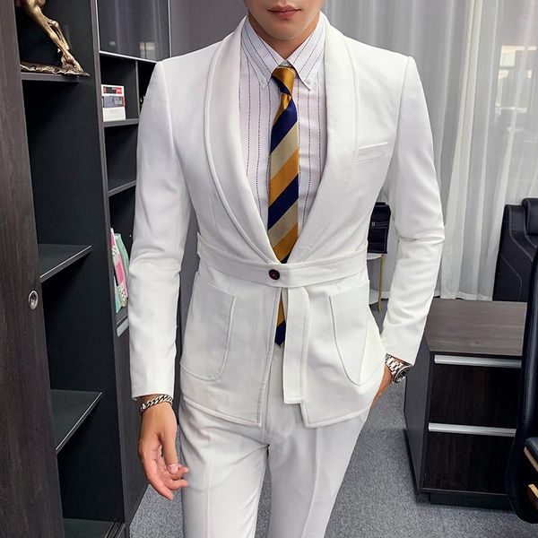 men's suits & blazers latest banquet man business casual chic classy mature slim fit white two-pieces one button jacket pants suit set, White;black
men's suits & blazers latest banquet man business casual chic classy mature slim fit white two-pieces one button jacket pants suit set, White;black