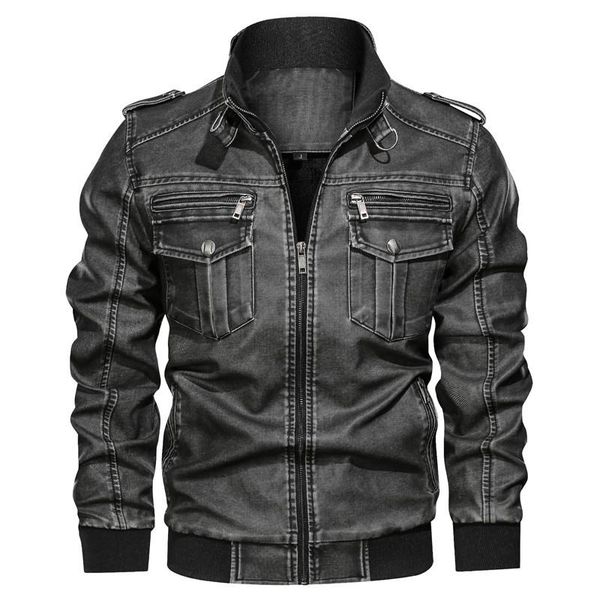 men's fur & faux men pu retro jackets personality european male motorcycle washed leather jacket plus size mens loose multi-pocket coat, Black
men's fur & faux men pu retro jackets personality european male motorcycle washed leather jacket plus size mens loose multi-pocket coat, Black