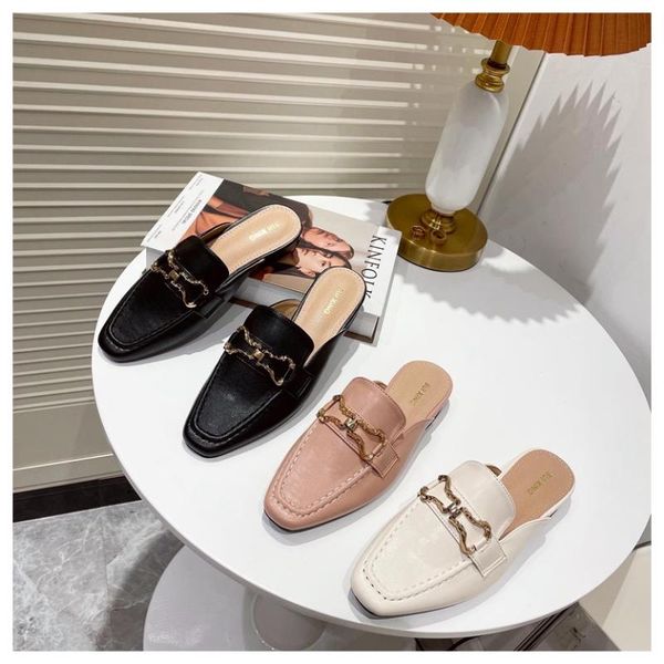 slippers 2021 spring mule women flat heel slides brand metal buckle slip on casual loafer square toe crossover moccasin muje, Black
slippers 2021 spring mule women flat heel slides brand metal buckle slip on casual loafer square toe crossover moccasin muje, Black