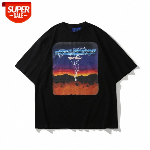 landscape printing short-sleeved t-shirt men's european and american round neck half-sleeved bf harajuku style summer loose compassion, White;black
landscape printing short-sleeved t-shirt men's european and american round neck half-sleeved bf harajuku style summer loose compassion, White;black