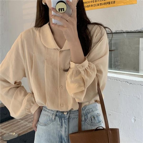 women's blouses & shirts alien kitty french women sweet chic 2021 blouse solid femme gentle office lady long sleeves retro streetwear, White
women's blouses & shirts alien kitty french women sweet chic 2021 blouse solid femme gentle office lady long sleeves retro streetwear, White