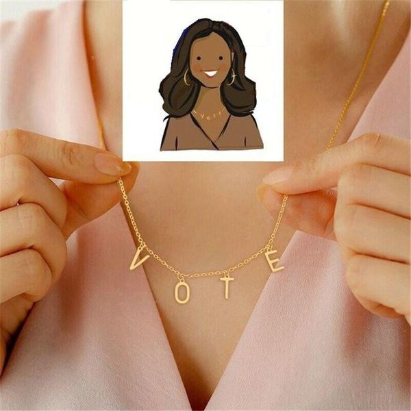 chokers the same vote necklace 2021 jewelry om equality lady of wears jewellery letter pendants chain for women men, Golden;silver
chokers the same vote necklace 2021 jewelry om equality lady of wears jewellery letter pendants chain for women men, Golden;silver