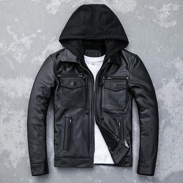 men's leather & faux winter autumn cow jacket men hooded motorcycle jackets fashion mens clothing chamarrasde hombre wpy2101, Black
men's leather & faux winter autumn cow jacket men hooded motorcycle jackets fashion mens clothing chamarrasde hombre wpy2101, Black